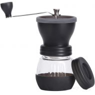 Koalad Manual Coffee Grinder with Conical Ceramic Burr - Because Hand Ground Coffee Beans Taste Best, Infinitely Adjustable Grind, Glass Jar, Stainless Steel Built To Last, Quiet a