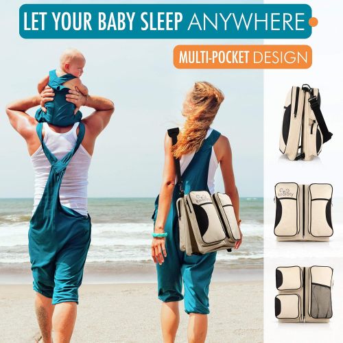  [아마존베스트]Koalaty 3-in-1 Universal Baby Travel Bag: Portable Bassinet Crib, Changing Station, and Diaper Bag for...