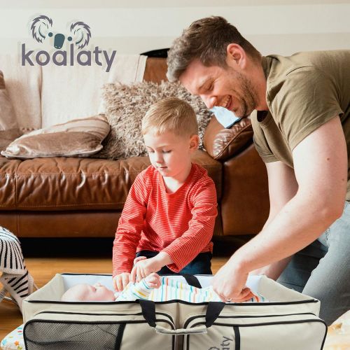  [아마존베스트]Koalaty 3-in-1 Universal Baby Travel Bag: Portable Bassinet Crib, Changing Station, and Diaper Bag for...