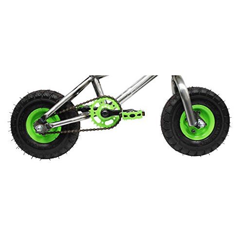  Kobe Rusty Rat Rod Mini BMX - Raw + Green - Freestyle, Trick, Stunt Bicycle 10 Wheels