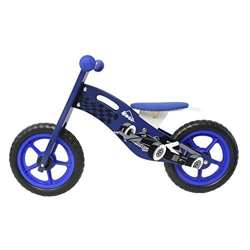  Kobe Wooden Balance Bike - Blue Race Car - 12 Bicycle