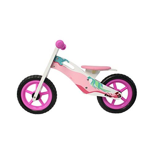  Kobe Wooden Balance Bike - Pink Pony - 12 Bicycle