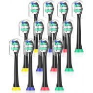 ITECHNIK 12Pack Replacement Brush Heads, Work with Philips Sonicare Toothbrushes, Fits 2 Series, ProResults, FlexCare, Healthy White, Platinum, EasyClean, DiamondBrush, Gum Health