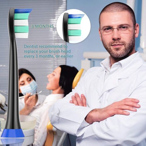  ITECHNIK 12Pack Replacement Brush Heads, Work with Philips Sonicare Toothbrushes, Fits 2 Series, ProResults, FlexCare, Healthy White, Platinum, EasyClean, DiamondBrush, Gum Health