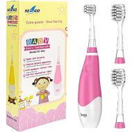 koboks Seago Baby Toothbrush Toddler Toothbrush Age 2-4, 1-2, Toddler Electric Toothbrush for Kids with Led Light, 30s Reminder, 1 Mini Brush Heads and 2 Big Brush Heads (Pink)