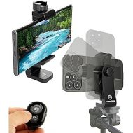 Cell Phone Tripod Mount | Fits Any Smartphone | includes Bluetooth Remote Shutter | UniMount 360 iPhone Tripod Mount Adapter