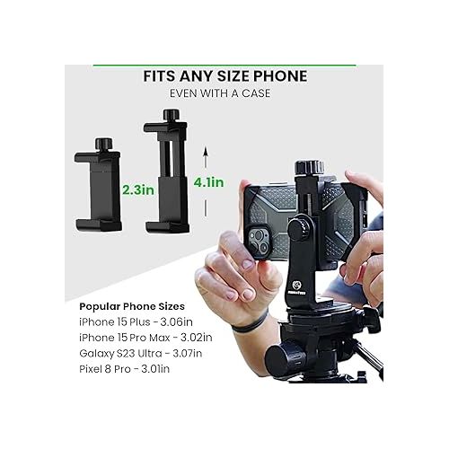  Cell Phone Tripod Mount | Fits Any Smartphone | Includes Bluetooth Remote Shutter | UniMount 360 iPhone Tripod Mount Adapter