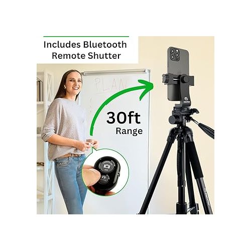  Cell Phone Tripod Mount | Fits Any Smartphone | includes Bluetooth Remote Shutter | UniMount 360 iPhone Tripod Mount Adapter