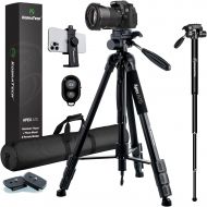 [아마존베스트]KobraTech 70 Inch Tripod for Phone and Camera - Apex A70 Tripod  Camera Tripod Stand with Bluetooth Remote Shutter, Phone Tripod Mount & Monopod