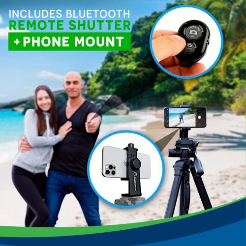  [아마존베스트]KobraTech 70 Inch Tripod for Phone and Camera - Apex A70 Tripod  Camera Tripod Stand with Bluetooth Remote Shutter, Phone Tripod Mount & Monopod