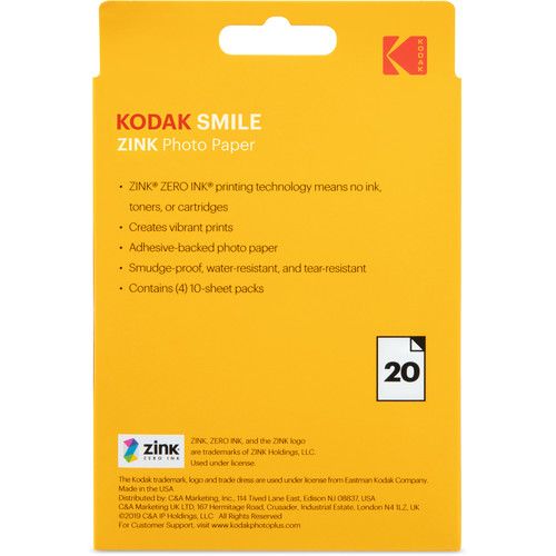  Kodak Smile Zink Photo Paper (3.5