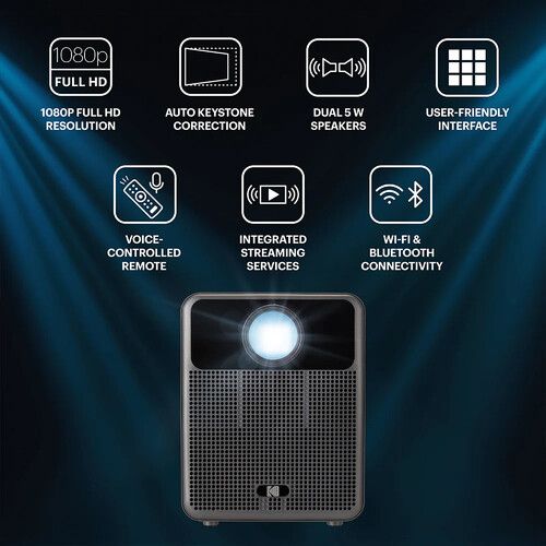  Kodak FLIK HD10 200-Lumen Full HD Smart Projector