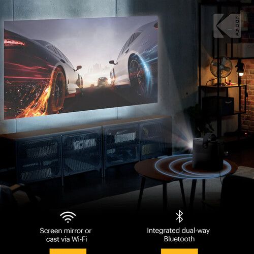  Kodak FLIK HD9 200-Lumen Full HD Smart Projector (Black)