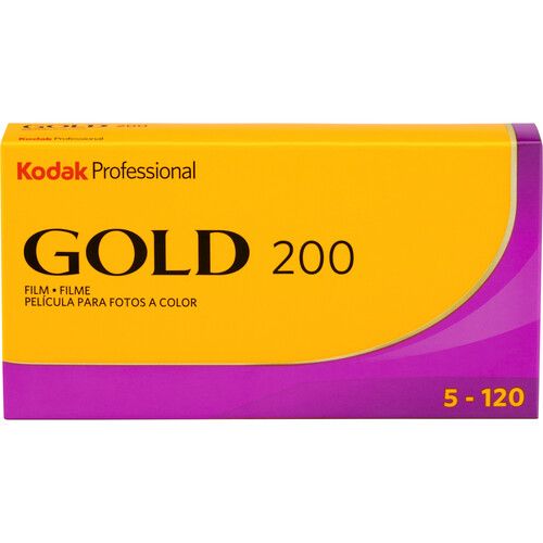  Kodak Professional Gold 200 Color Negative Film (120 Roll Film, 5-Pack)