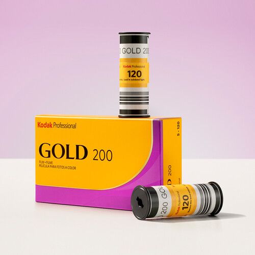  Kodak Professional Gold 200 Color Negative Film (120 Roll Film, 5-Pack)