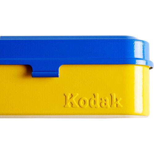  Kodak Steel 135mm Film Case (Blue Lid/Yellow Body)