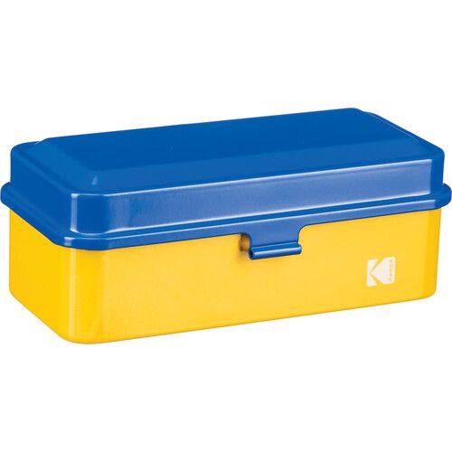  Kodak Steel 120/135mm Film Case (Blue Lid/Yellow Body)