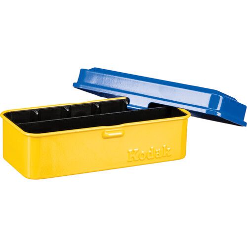  Kodak Steel 120/135mm Film Case (Blue Lid/Yellow Body)