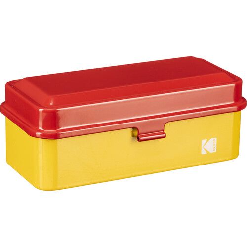  Kodak Steel 120/135mm Film Case (Red Lid/Yellow Body)