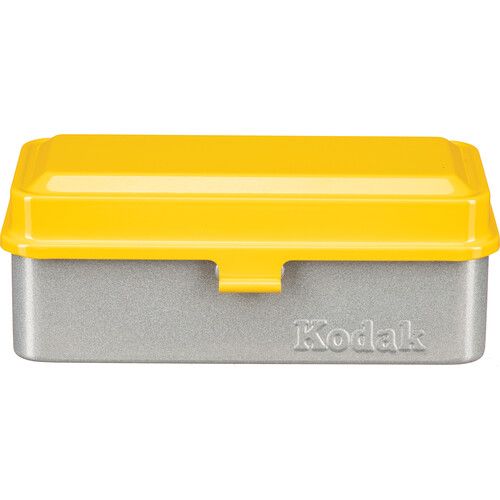  Kodak Steel 120/135mm Film Case (Yellow Lid/Silver Body)