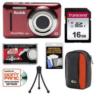 Kodak KODAK PIXPRO Friendly Zoom FZ53 Digital Camera (Red) with 16GB Card + Case + Tripod + Kit