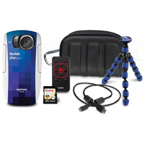  Kodak PlaySport (ZX5) Waterproof Pocket Video Camera Bundle (Includes Remote Control, Tripod, 4 GB Memory Card, HDMI Cable, and Camera Case) - Burton Bundle (2nd Generation)