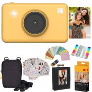 Kodak Mini Shot Instant Camera (Yellow) Gift Bundle + Paper (20 Sheets) + Deluxe Case + 7 Fun Sticker Sets + Twin Tip Markers + Photo Album + Hanging Frames