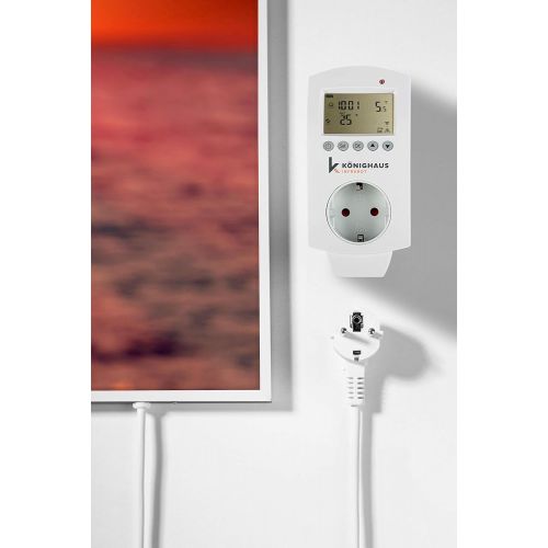  Koenighaus Fern Infrarotheizung - Bildheizung in HD Qualitat mit TUEV/GS - 200+ Bilder  mit Smart Home Thermostat, steuerbar mit APP fuer Handy- 1000 Watt (47. Herz Sonnenuntergang M