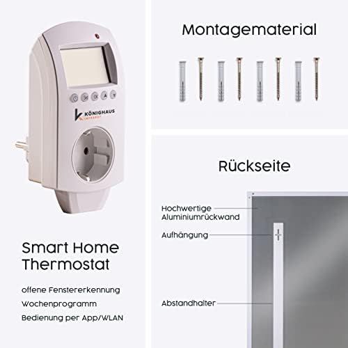  [아마존베스트]Koenighaus Infrared Picture Heater 1,200 Watt with German Safety Inspection + Smart Thermostat + Koenighaus App