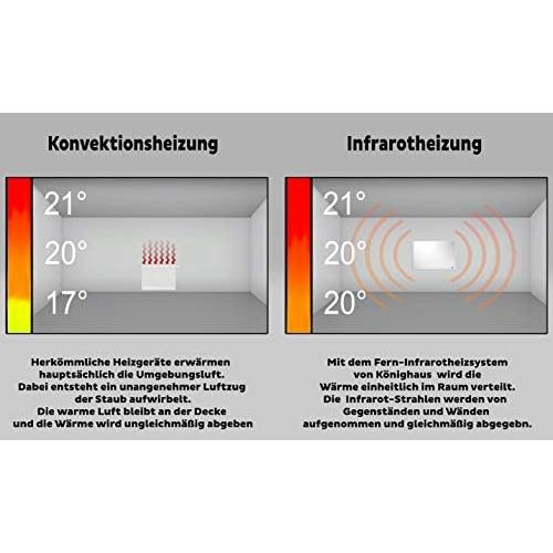 [아마존베스트]Koenighaus Fern Infrared Heater with TUEV/GS / 200 + Images / 1000 Watt / Patented