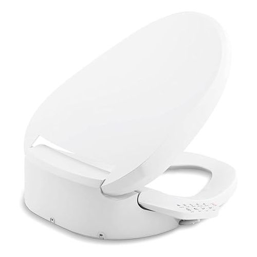  KOHLER 8298-0 PureWash E590 Elongated Bidet Toilet Seat, Heated Bidet, Bidets for Existing Toilets, Nightlight, Self-Cleaning Nozzle, White