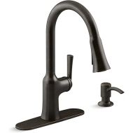 KOHLER R23089-SD-2BZ Brynn Pull-Down Kitchen Faucet with Soap/Lotion Dispenser, Kitchen Sink Faucet with Pull-Down Sprayer, Oil-Rubbed Bronze