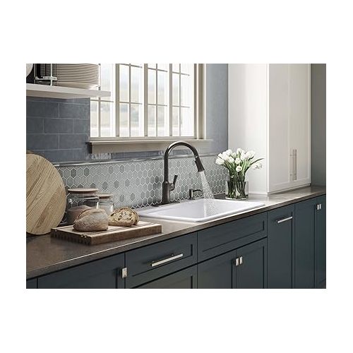  KOHLER R23089-SD-2BZ Brynn Pull-Down Kitchen Faucet with Soap/Lotion Dispenser, Kitchen Sink Faucet with Pull-Down Sprayer, Oil-Rubbed Bronze