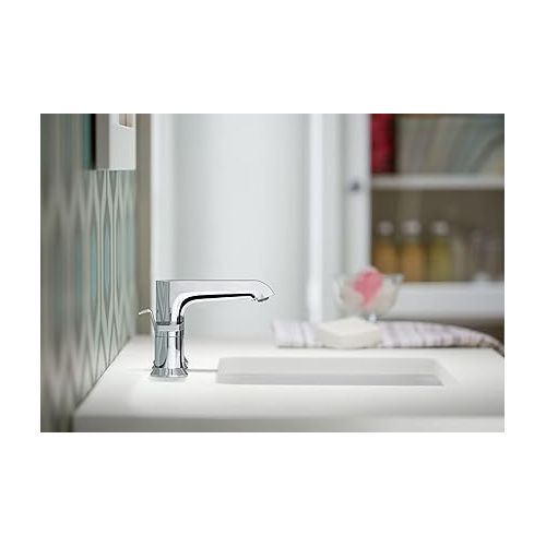  KOHLER 97093-4-2MB Hint Widespread Bathroom Faucet with Pop-Up Drain Assembly, 3 Hole 2-Handle Bathroom Sink Faucet, 1.2 gpm, Vibrant Brushed Moderne Brass