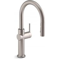 Kohler 22972-VS Crue Pull Down Kitchen Faucet, 3-Spray Sprayhead with Secure Docking, Vibrant Stainless, 2X-Large