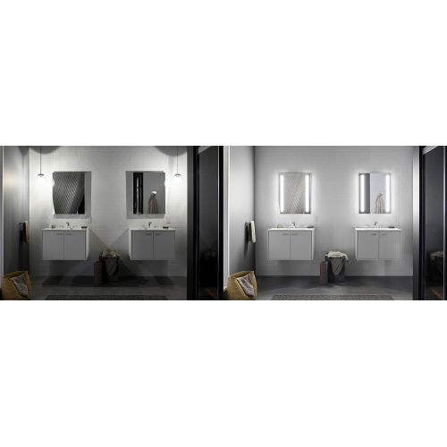  KOHLER K-99572-TL-NA Verdera 34 inch x 33 inch LED Lighted Bathroom Mirror,Aluminum