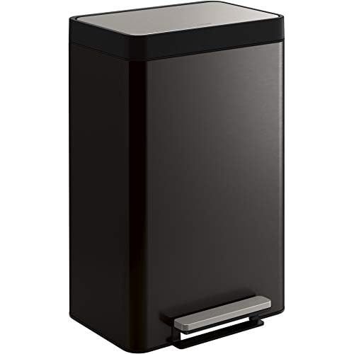  [아마존베스트]Kohler K-20956-BST Dual Compartment Step Trash Can, Liner, Black Stainless