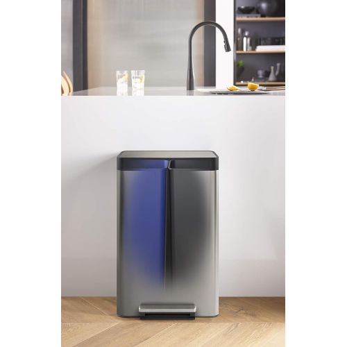  [아마존베스트]Kohler K-20956-ST Dual Compartment Step Trash Can, Liner, Stainless Steel