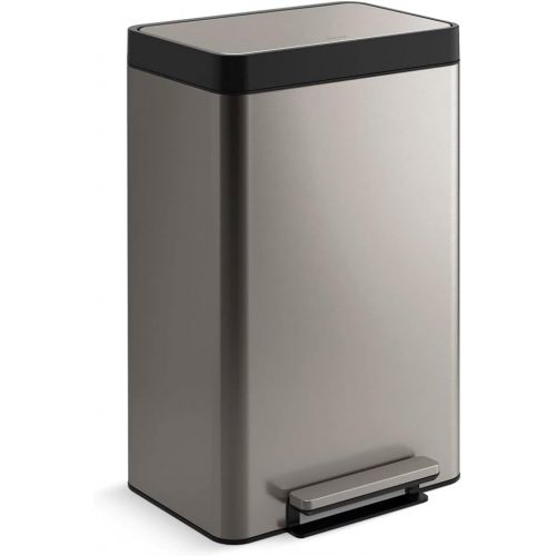 Kohler K-20956-ST Dual Compartment Step Trash Can, Liner, Stainless Steel