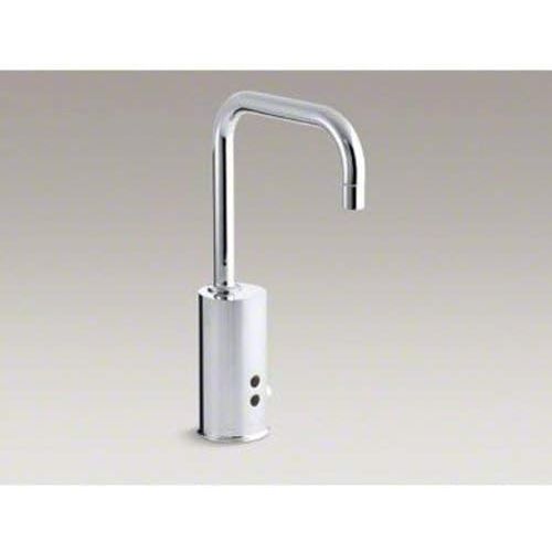  KOHLER K-13474-CP Gooseneck Touchless Ac-Powered Deck-Mount Faucet with Mixer, Polished Chrome