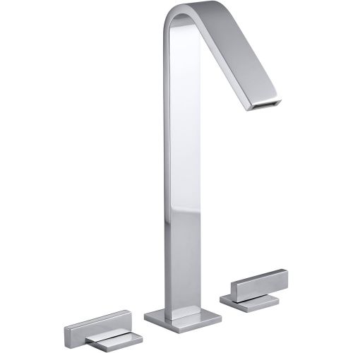  KOHLER K-14662-4-BN Loure Tall Widespread Bathroom Sink Faucet, Vibrant Brushed Nickel