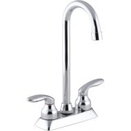 KOHLER 15275-4-CP Coralais(R) Two-Hole centerset Lever Handles Bar Sink Faucets, Polished Chrome