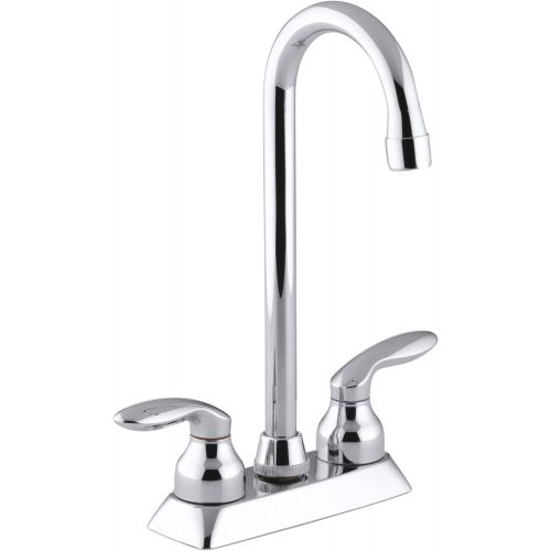  KOHLER 15275-4-CP Coralais(R) Two-Hole centerset Lever Handles Bar Sink Faucets, Polished Chrome