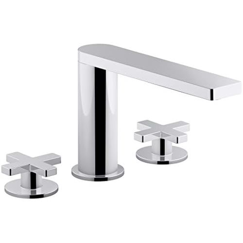  KOHLER K-73060-3-CP Composed Widespread Bathroom Sink Faucet with Cross Handles, Polished Chrome