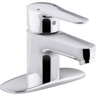 KOHLER K-98146-4-CP July Single Handle Bathroom Sink Faucet with Escutcheon, Polished Chrome