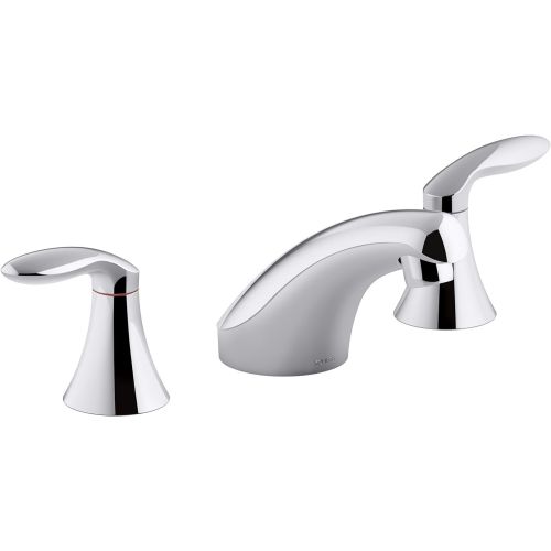  KOHLER K-15265-4NDRA-CP Coralais Widespread Bathroom Sink Faucet with Lever Handles without Pop-Up Drain or Lift Rod, Polished Chrome