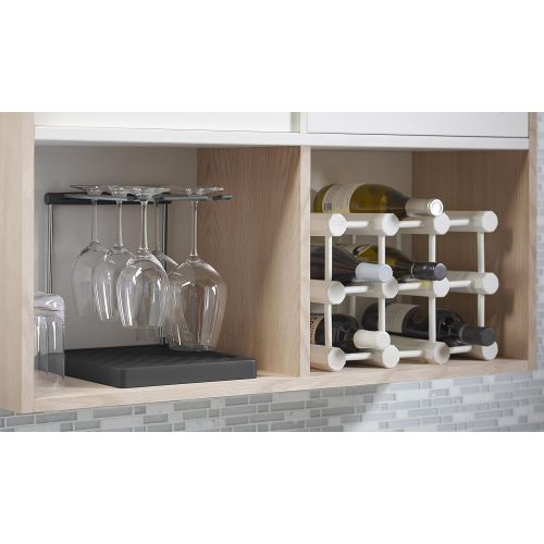  [무료배송]KOHLER Collapsible Wine Glass Holder or Drying Rack. Collapsible to 1.25, Holds Up To 6 glasses, Charcoal