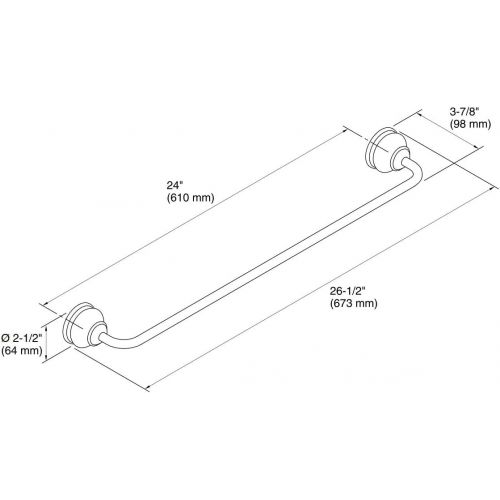  Kohler KOHLER K-12151-BN Fairfax 24-Inch Bathroom Towel Bar, Vibrant Brushed Nickel