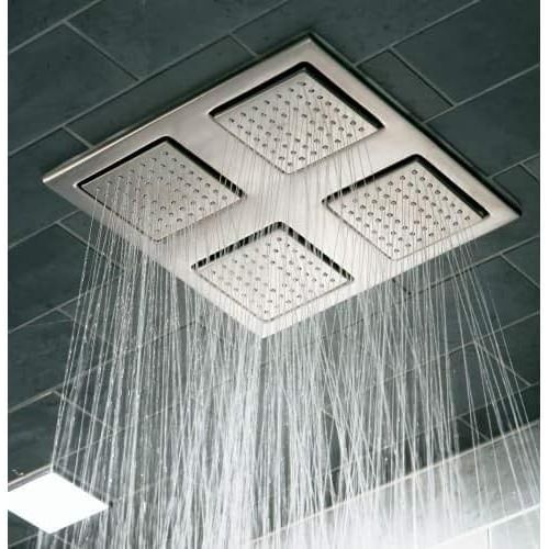  Kohler KOHLER K-98740-BN Watertile Rain Overhead Showering Panel with 4 22-Nozzle Sprayheads, Vibrant Brushed Nickel