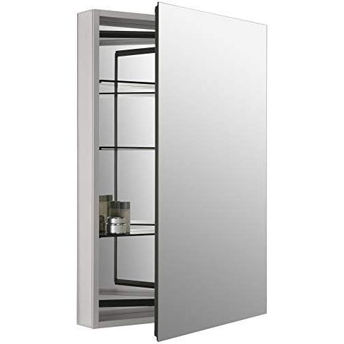  Kohler K-2936-PG-SAA Catalan Mirrored Cabinet with 107° Hinge, Satin Anodized Aluminum